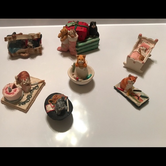 Vintage Hand Painted Cat Figurines - Picture 1 of 9